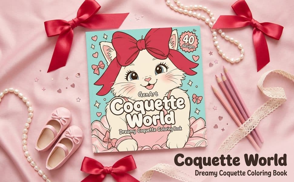 Coquette World book on pink satin